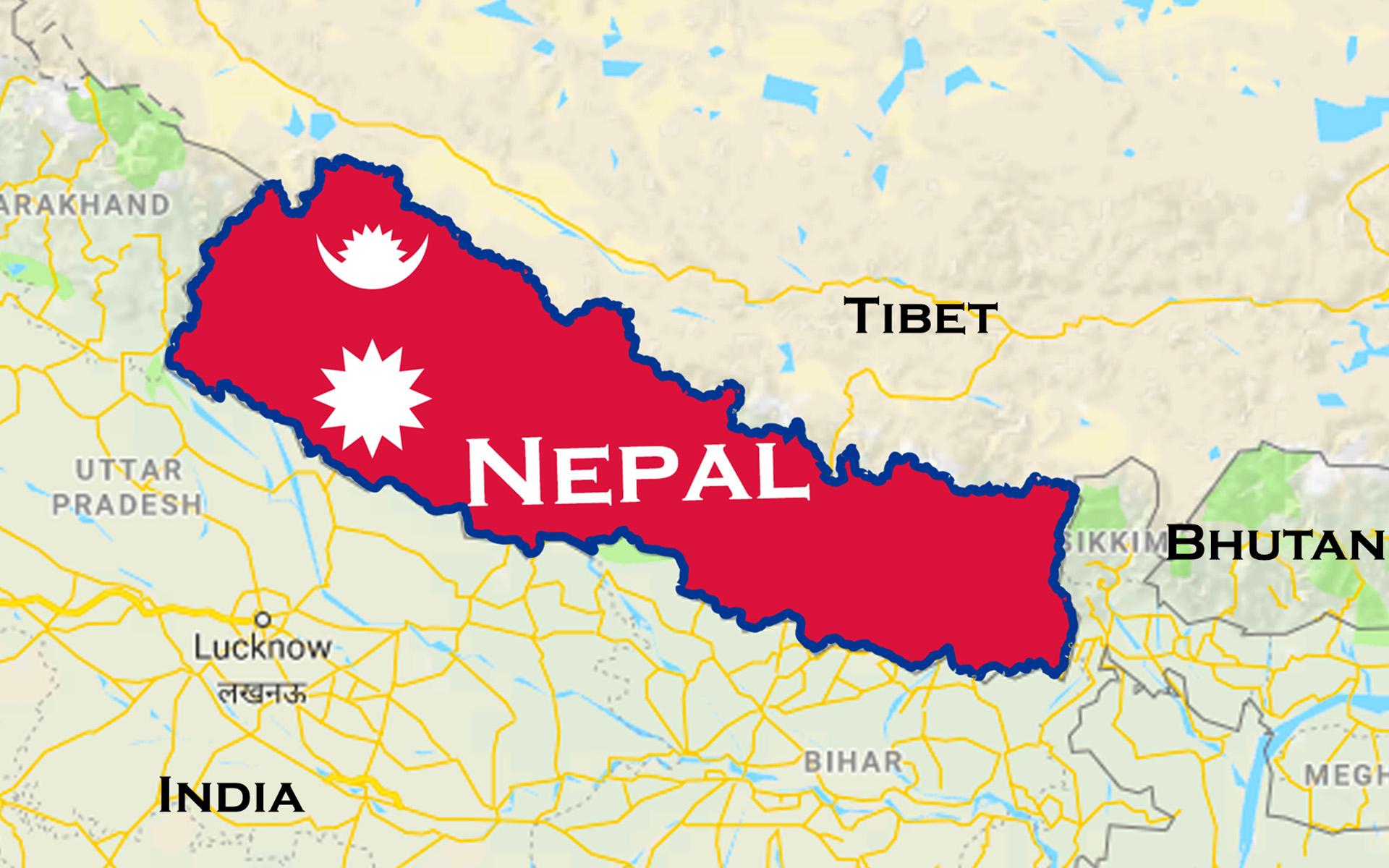 Where is Nepal Located on Map, Nepal Map in Asia and World